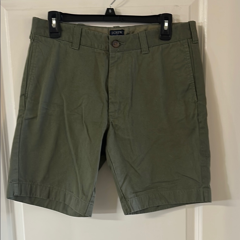 J. Crew Men's Green Flat Front Shorts